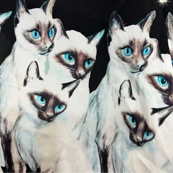 Undercover Jun Takahashi Cat Printed Rayon Shorts Black White New Size 2 - Picture 14 of 15